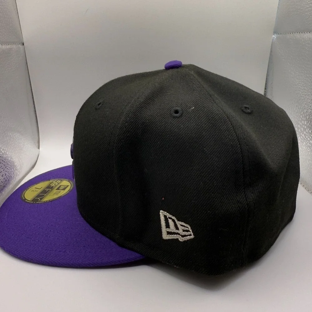 New Era 59Fifty Colorado‎ Rockies MLB Fitted Hat Black /Purple Size 7 1/8
